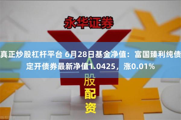 真正炒股杠杆平台 6月28日基金净值：富国臻利纯债定开债券最新净值1.0425，涨0.01%