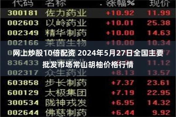 网上炒股10倍配资 2024年5月27日全国主要批发市场常山胡柚价格行情